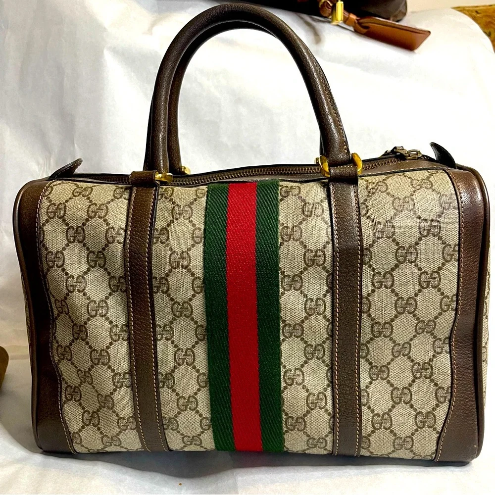 ‼️SOLD‼️ Gucci Boston GG Canvas Sherry Line handbags - Picture 1 of 13